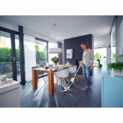 Leifheit Regulus Aqua PowerVac Stick vacuum Battery Dry&wet Foam Bagless Blue, Grey, White