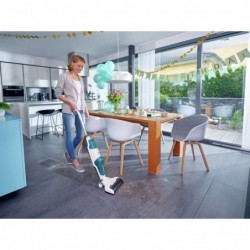 Leifheit Regulus Aqua PowerVac Stick vacuum Battery Dry&wet Foam Bagless Blue, Grey, White