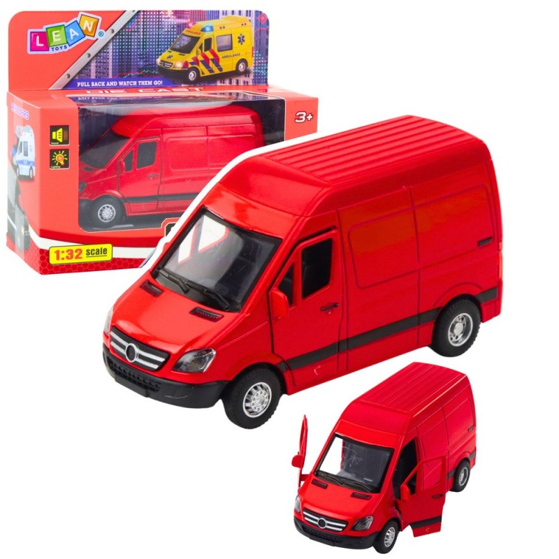 Delivery Truck Metal Red 1:32 Lights Sounds