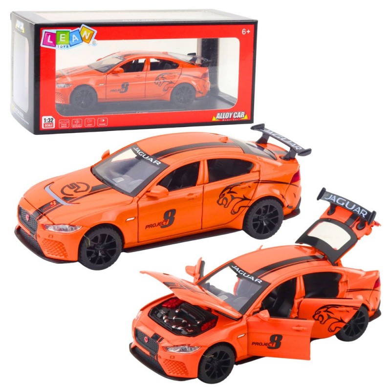 Jaguar Metal Car Lights Sounds Orange