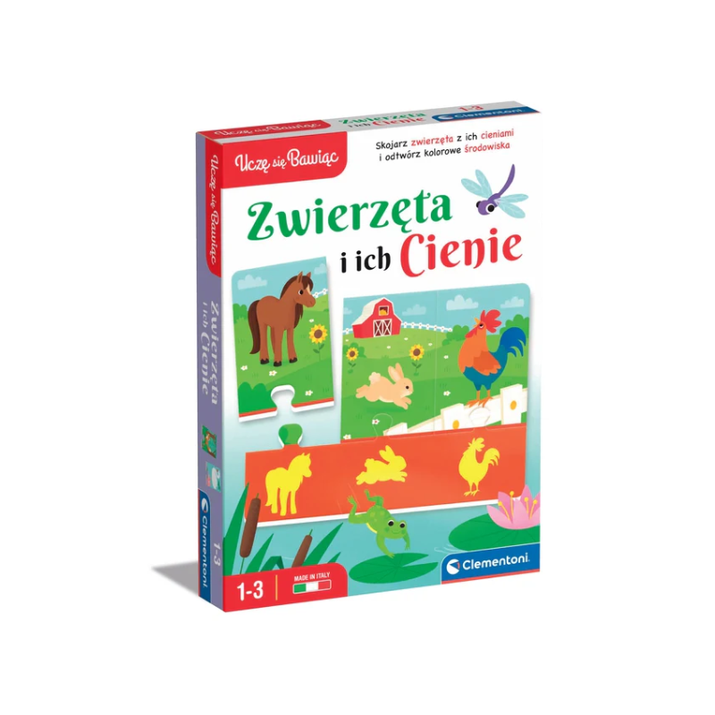 Puzzle Animals and Their Shadows Play and Learn Polish Language Clementoni 50762