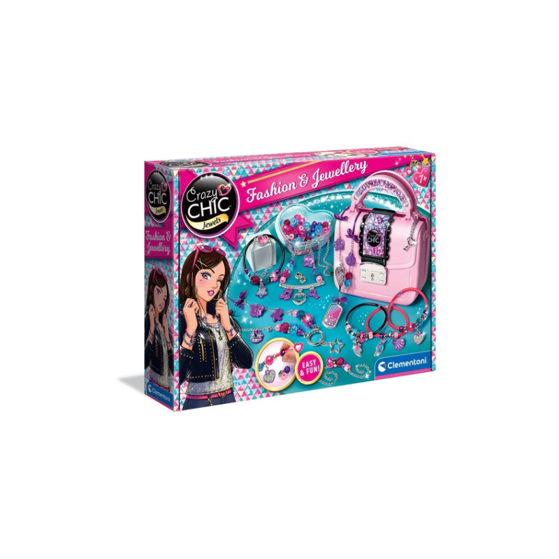 Crazy Chic DIY Set: Crazy Handbag with Beads & Bracelets Clementoni 17651