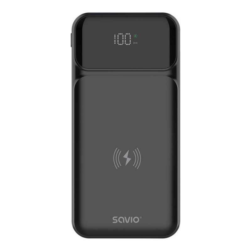 Savio BA-09 power bank Lithium Polymer (LiPo) 37 mAh Wireless charging Black