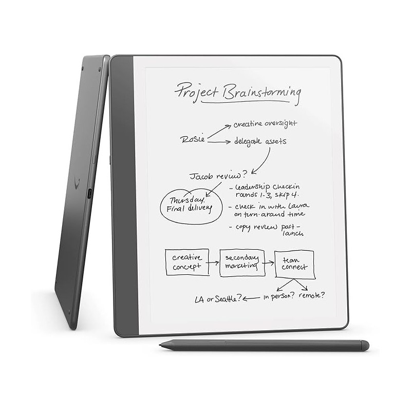 Ebook New Kindle Scribe - 2024 release 10.2” glare-free 32GB Wi-Fi (Without Lockscreen Ads) with Premium Pen Tungsten