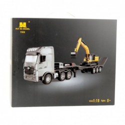 Truck With Trailer Remote Control Excavator RC Lights Sound Huina 1:18