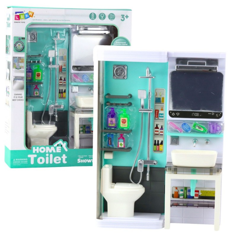 Toy Bathroom Shower Sink Toilet Lights Sounds Accessories