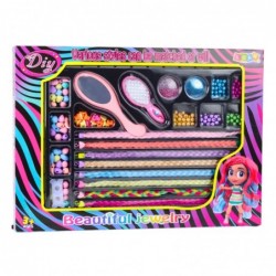 Hair Styling Beauty Set Braids Beads Glitter Brush
