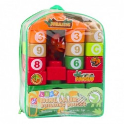 Educational Construction Blocks in a Backpack Dinosaurs Numbers Letters 26 pcs.