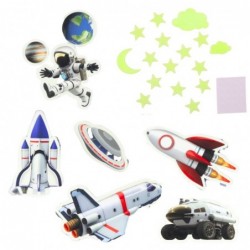 Fluorescent Wall Stickers - Space, Ships, Stars