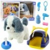 Interactive Plush Dog Walking and Barking Carrier Accessories Gray and White