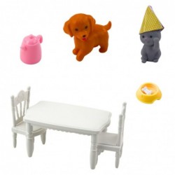 Birthday Set Doll Animals Dog Cat Table Accessories