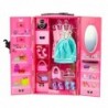 Doll with Wardrobe Accessories Pink Clothes Fashion Dress Up Set