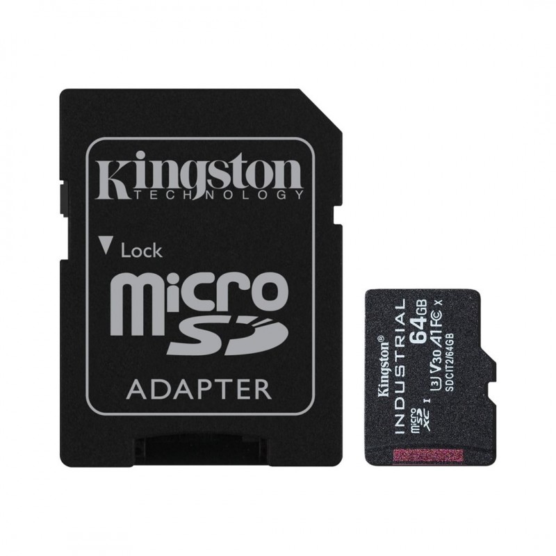 KINGSTON microSDHC 64GB Industrial C10 A1 pSLC Card