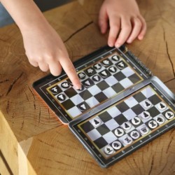 WOOPIE IQ Gra Szachy Warcaby Magnetyczne 2w1 Podróżna Kieszonkowa 5 sztuk