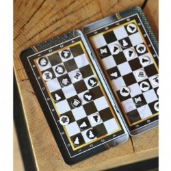 WOOPIE IQ Gra Szachy Warcaby Magnetyczne 2w1 Podróżna Kieszonkowa 10 sztuk