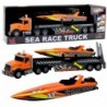Truck with Wind-Up Motorboat Lights and Sounds Orange Set
