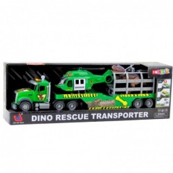 Set Truck Helicopter Cage With Dinosaur World Sounds Green