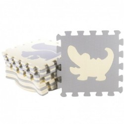 Soft Puzzle Educational Mat Playpen EVA Foam Beige Gray 25 pcs.