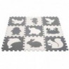 Soft Puzzle Educational Mat Dinosaurs EVA Foam Beige Gray 9 pcs.