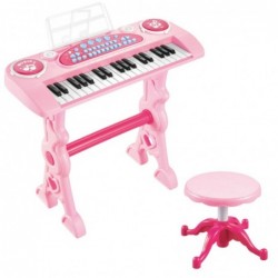 Electronic Piano for Children with Microphone 37 Keys Pink