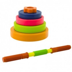 Children's Barbell, Non-slip Foam, 8 Plates, Plastic, Colorful