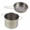 Set of kitchen utensils in a backpack - metal pots and spoons, 12 pieces.