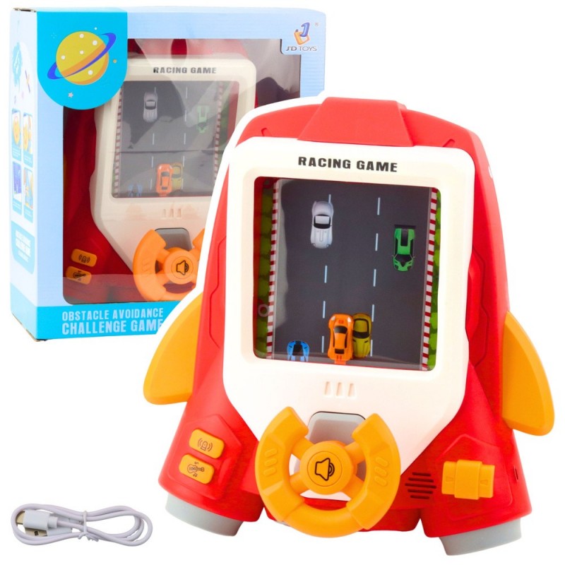 Driving Simulator for Kids Rocket Steering Wheel Sounds Red