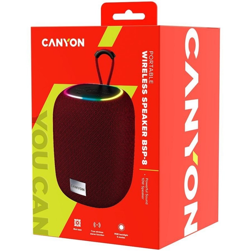 Bezvadu skaļrunis Canyon  CANYON speaker BSP-8 10W Red 