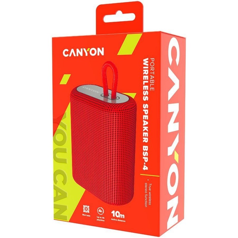 Bezvadu skaļrunis Canyon  CANYON speaker BSP-4 5W Red 