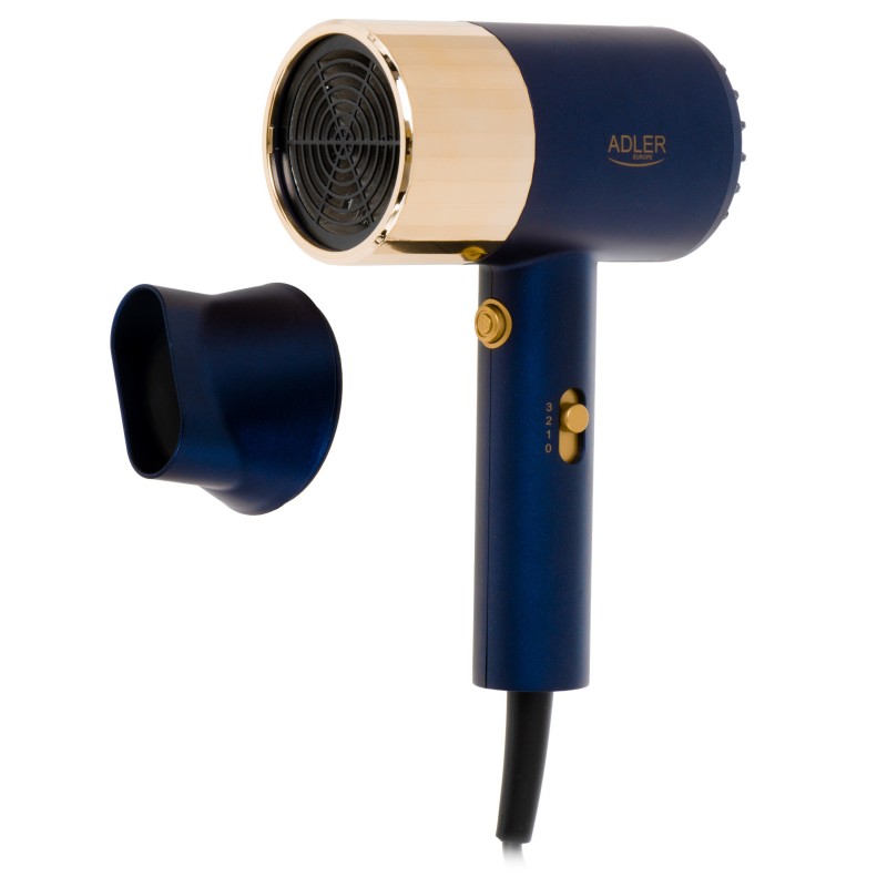 Adler Hair dryer AD 2280 1800 W Number of temperature settings 3 Blue/Gold