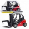 Forklift Construction Vehicle Moving Forks Red