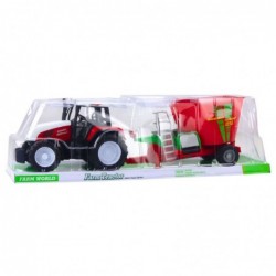 Agricultural Farm Tractor With Trailer Feed Mixer Red 60cm