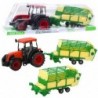 Agricultural Farm Tractor With Green and Yellow Trailer Red 50cm
