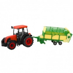 Agricultural Farm Tractor With Green and Yellow Trailer Red 50cm