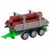 Green Agricultural Tractor with Trailer for Logs