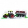 Green Agricultural Tractor with Trailer for Logs