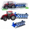 Agricultural Farm Tractor with Plow Drive Red
