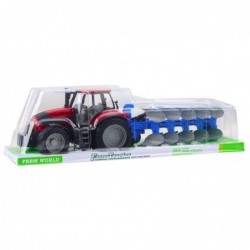 Agricultural Farm Tractor with Plow Drive Red