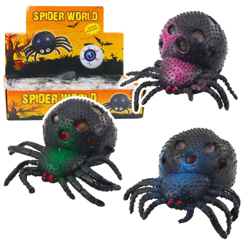 Spider Anti-Stress Squishy Toy with Gel Balls Black