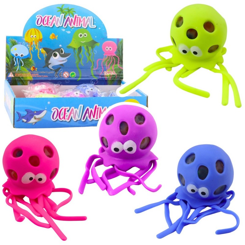 Octopus Anti-Stress Sensory Squishy with Gel Balls Mix