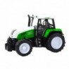 Green Agricultural Tractor with Trailer and Feed Mixer