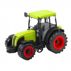 Agricultural Farm Tractor With Green and Yellow Trailer Green