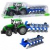 Agricultural Farm Tractor With Plow Drive Green