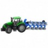 Agricultural Farm Tractor With Plow Drive Green