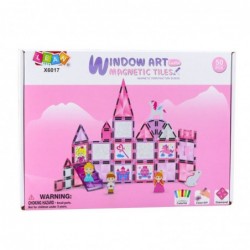 Magnetic Windows Blocks for Girls Pink 50 pcs.