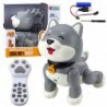 Interactive Husky Robot Dog Remote Controlled RC Voice Tricks Gray
