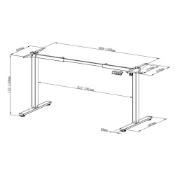 Table leg ERGO FIT with 1 motor, white