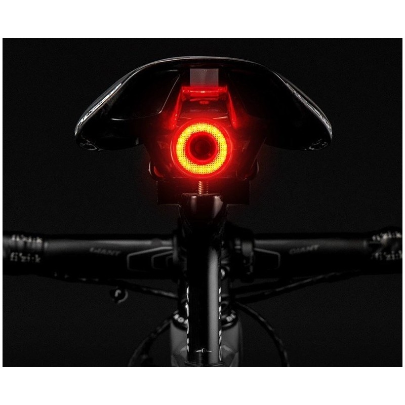 Rockbros Q5 black rear bicycle light with intelligent STOP system