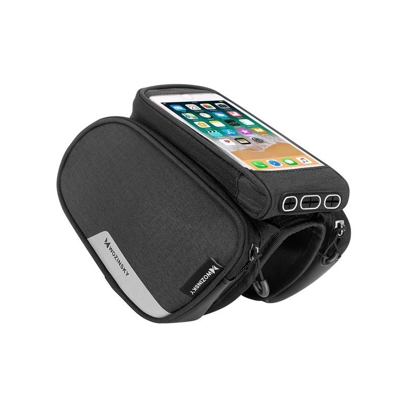 Wozinsky WBB7BK Bike bag for frame + detachable phone case Black