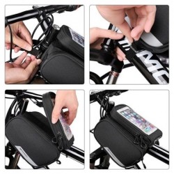 Wozinsky WBB7BK Bike bag for frame + detachable phone case Black